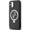 Etui Karl Lagerfeld Ring Stand Karl&Choupettte MagSafe na iPhone 11 / Xr - czarne