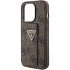 Etui Guess Grip Stand 4G Triangle Strass na iPhone 15 Pro - brązowe