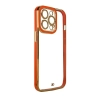 Fashion Case etui do iPhone 12 żelowy pokrowiec ze złotą ramką czerwony