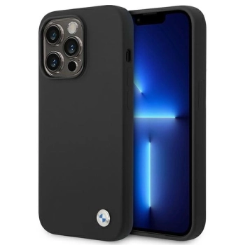Etui BMW Silicone Metal Logo na iPhone 14 Pro - czarne