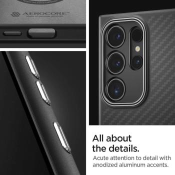 Etui Spigen Enzo Aramid na Samsung Galaxy S24 Ultra - czarny mat