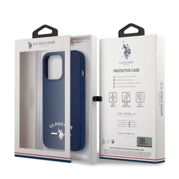 Etui U.S. Polo Assn. Silicone Collection na iPhone 13 Pro / iPhone 13 - granatowe