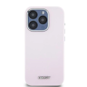 Etui DKNY Liquid Silicone Small Metal Logo MagSafe na iPhone 14 Pro - różowe