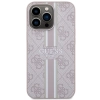 Etui Guess 4G Printed Stripes MagSafe na iPhone 13 Pro / iPhone 13 - różowe