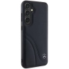 Etui Mercedes Leather Curved Stitches na Samsung Galaxy S24 - czarne