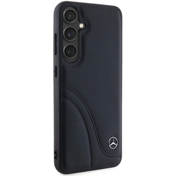 Etui Mercedes Leather Curved Stitches na Samsung Galaxy S24+ - czarne