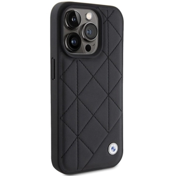 Etui BMW Leather Quilted na iPhone 15 Pro Max - czarne