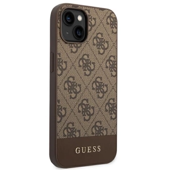 Etui Guess 4G Stripe Collection na iPhone 14 Plus - brązowe