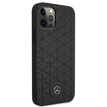 Etui Mercedes Leather Quilted Embossed na iPhone 12 Pro Max - czarne