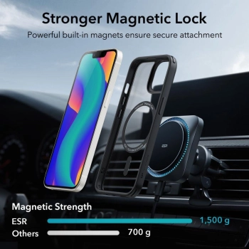 Etui ESR Classic Hybrid Halolock z MagSafe na iPhone 14 Plus - przezroczysto-czarne