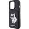 Etui Karl Lagerfeld Saffiano Cardslots and Stand Monogram Choupette do iPhone 15 Pro Max - czarne