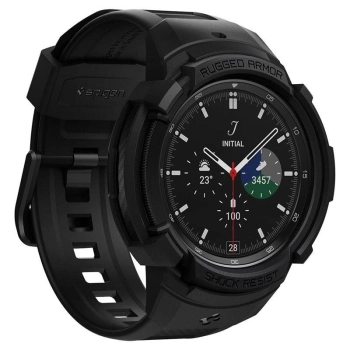 Etui z paskiem Spigen Rugged Armor Pro na Samsung Galaxy Watch 4 Classic 46 mm - czarny mat