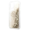 Etui Guess 4G Big Liquid Glitter na iPhone 13 mini - złote
