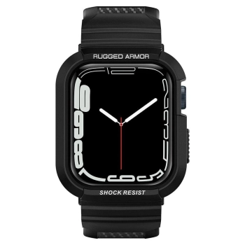Etui z paskiem Spigen Rugged Armor Pro na Apple Watch 4/5/6/7/8/SE (40/41 mm) - czarne