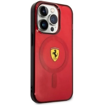 Etui Ferrari Translucent MagSafe na iPhone 14 Pro Max - czerwone