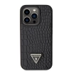 Etui Guess Croco Triangle Metal Logo do iPhone 15 Pro - czarne