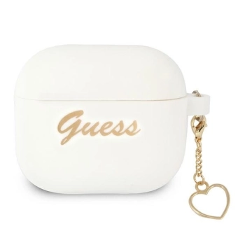Etui Guess Silicone Charm Heart Collection na AirPods 3 - białe