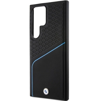 Etui BMW Signature Leather Textured & Line MagSafe na Samsung Galaxy S24 Ultra - czarne