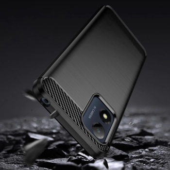 Carbon Case etui Motorola Moto E13 elastyczny silikonowy karbonowy pokrowiec czarne