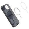Etui Spigen Ultra Hybrid Mag z MagSafe na iPhone 15 - ciemnoszare (wzór Zero One)