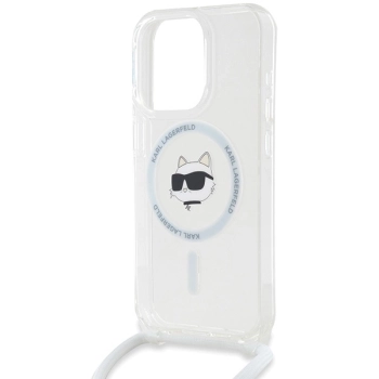 Etui Karl Lagerfeld IML Choupette Head & Cord MagSafe na iPhone 15 Pro - przezroczyste