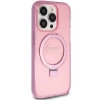 Etui Guess Ring Stand Script Glitter MagSafe na iPhone 15 Pro Max - różowe