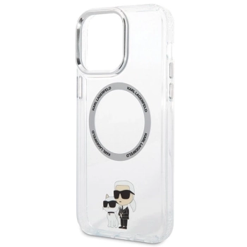 Etui Karl Lagerfeld Iconic Karl&Choupette Magsafe na iPhone 13 Pro Max - przezroczyste