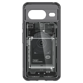 Etui Spigen Ultra Hybrid na Google Pixel 8 - ciemnoszare (wzór Zero One)