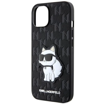 Etui Karl Lagerfeld Saffiano Monogram Choupette na iPhone 14 - czarne