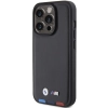 Etui BMW Leather Stamp Tricolor do iPhone 15 Pro - czarne