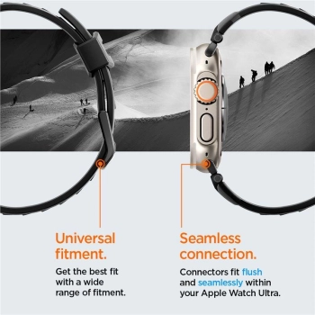 Pasek Spigen Rugged Band na Apple Watch 4/5/6/7/8/9/SE/Ultra 1/2 (42/44/45/49mm) - czarny mat