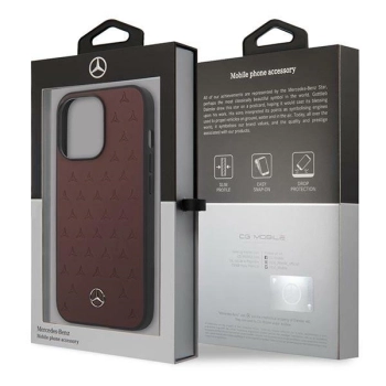 Etui Mercedes Leather Stars Pattern na iPhone 13 Pro / iPhone 13 - czerwone