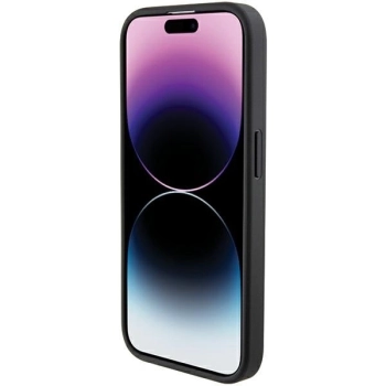 Etui Ferrari Grip Stand Metal Logo na iPhone 15 Pro Max - czarne