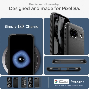 Etui Spigen Rugged Armor na Google Pixel 8A - czarny mat