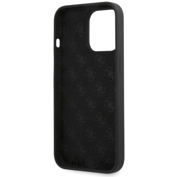 Etui Guess Silicone Script Gold Logo na iPhone 13 Pro Max - czarne