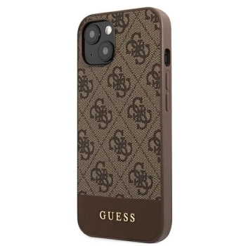 Etui Guess 4G Stripe Collection na iPhone 13 mini - brązowe