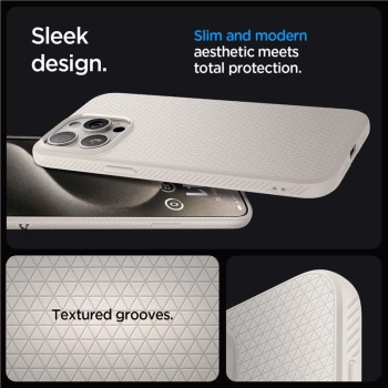 Etui Spigen Liquid Air na iPhone 15 Pro Max - tytan naturalny