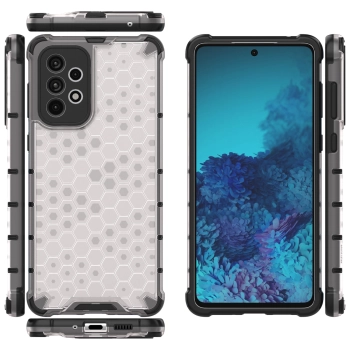 Honeycomb etui pancerny pokrowiec z żelową ramką Samsung Galaxy A73 przezroczysty