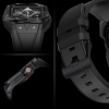 Kingxbar CYF140 2w1 pancerne etui Apple Watch 9, 8, 7 (45 mm) ze stali nierdzewnej z paskiem czarne