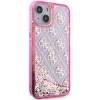 Etui Guess Liquid Glitter 4G Transculent na iPhone 14 - różowe