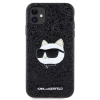 Etui Karl Lagerfeld Glitter Choupette Patch na iPhone 11 / Xr - czarne