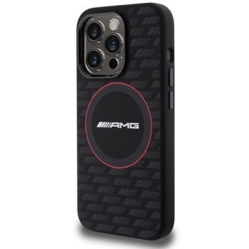 Etui AMG Silicone Carbon Pattern MagSafe na iPhone 15 Pro Max - czarne