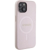 Etui Guess Saffiano MagSafe do iPhone 15 Plus - różowe
