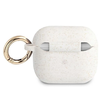 Etui Guess Silicone Glitter na AirPods 3 - białe