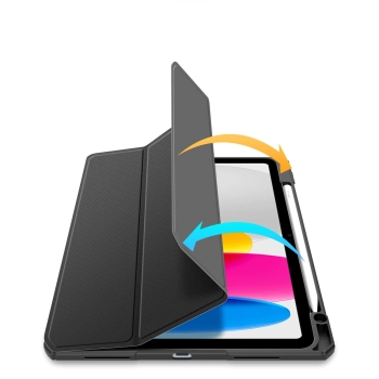 Dux Ducis Toby etui iPad 10.9'' 2022 (10 gen.) pokrowiec z miejscem na rysik Apple Pencil smart cover podstawka czarne