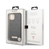 Etui Guess 4G Logo Plate MagSafe na iPhone 13 - czarne