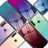 Gradient Glass etui pokrowiec nakładka ze szkła hartowanego Huawei P40 Lite E różowo-fioletowy