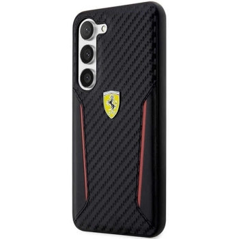 Etui Ferrari Carbon Contrast Edges na Samsung Galaxy S23 - czarne