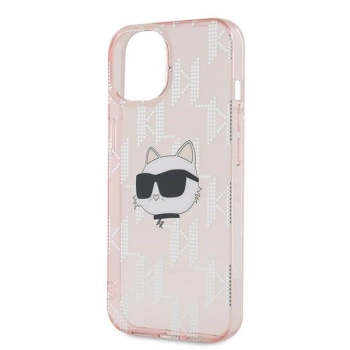 Etui Karl Lagerfeld IML Choupette Head & Monogram na iPhone 13 - różowe