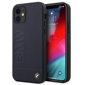Etui BMW Signature Logo Imprint na iPhone 12 mini - granatowe